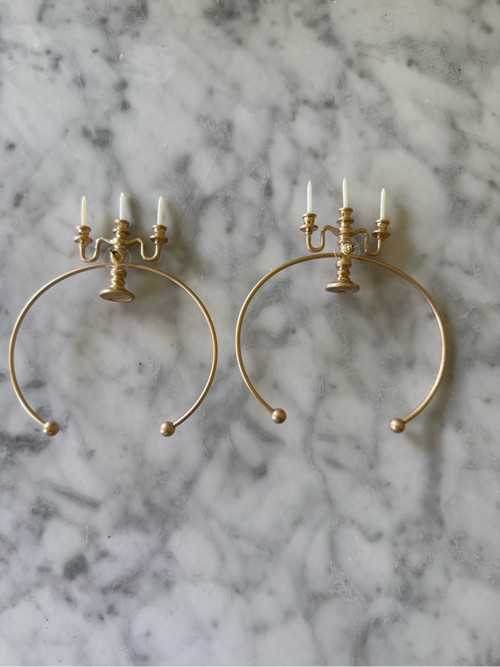 Gold Candelabra Hoop Statement Earrings - Picture 2 of 6